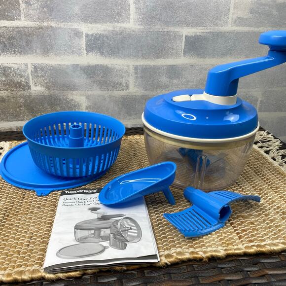 Tupperware Quick Chef Pro System Manual Food Processor, Chop, Mix, Whisk, Seal - Picture 1 of 13